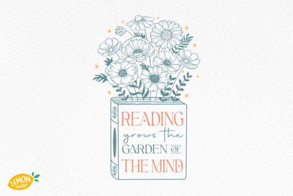 Book Flowers Quote SVG Design