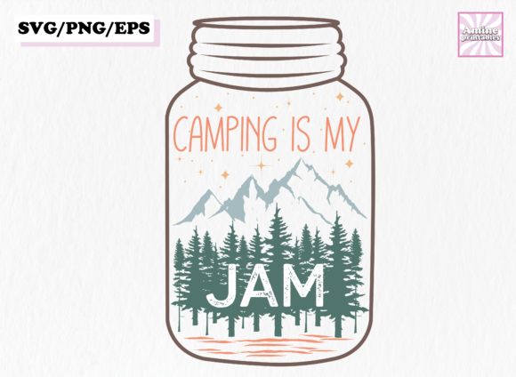Camping Jar Quote SVG Design Sublimation