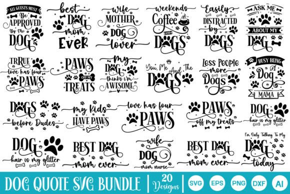 Dog Quote SVG Bundle for Real Embroidery Projects
