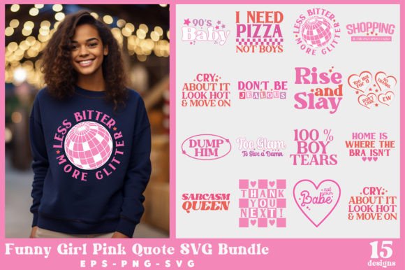 Funny Girl Pink Quote SVG Bundle Review for Real Projects