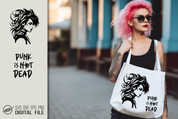 Punk Girl 1 with Quote SVG File
