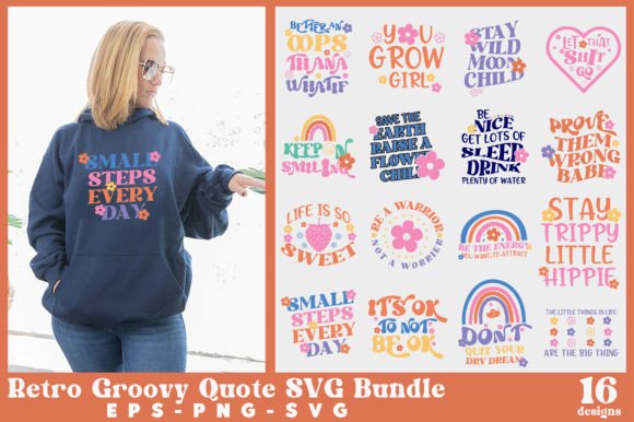Retro Groovy Quote SVG Bundle for Real Embroidery Projects